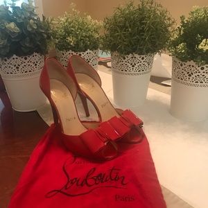 Christian Louboutin Red Patent Jolie-Noeud 100 mm
